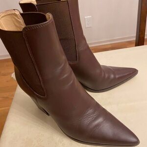 Saks Fifth Avenue Brown Leather Boots 8.5